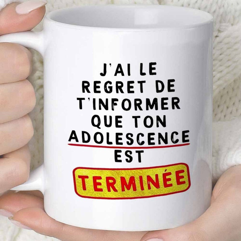Tailorly White Ceramic 11 oz Mug - Minimalist Featuring Bold Black French Text Mug