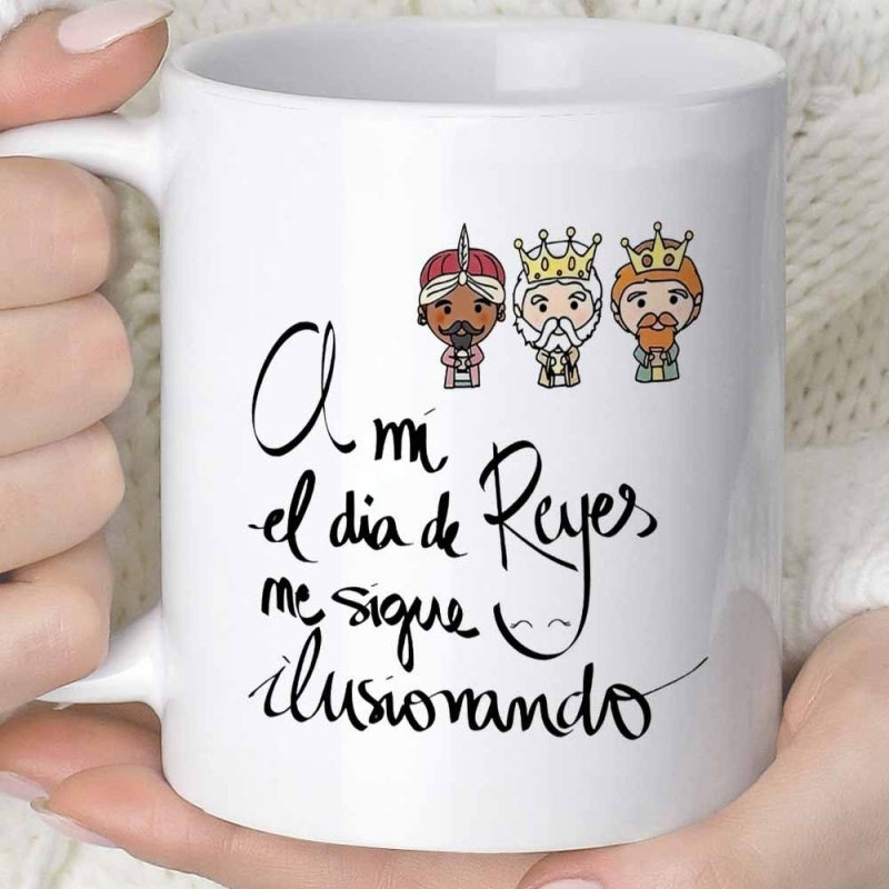 Tailorly White Ceramic 11 oz Mug - Three Wise Men With Golden Crowns Wearing Colorful Traditional Royal Robes Kings