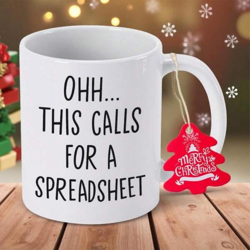 Tailorly White Ceramic 11 oz Mug - Ohh This Calls For A Spreadsheet Minimalist Polished Featuring Clean Handle And Sleek Mug