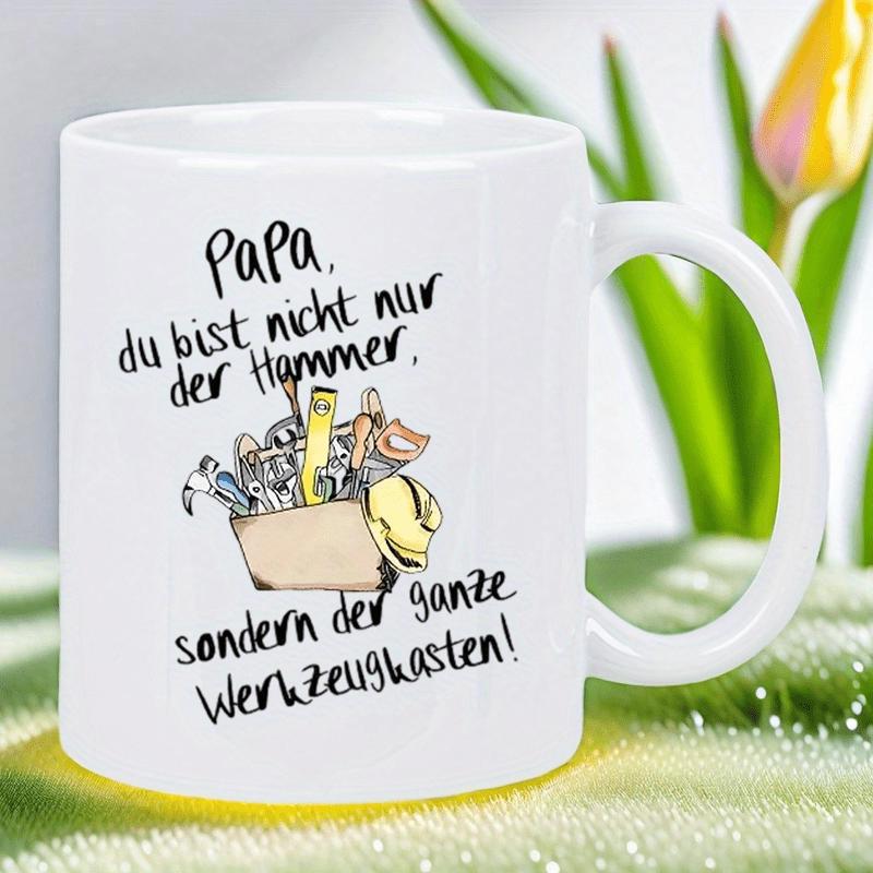 Tailorly White Ceramic 11 oz Mug - Hand Drawn Cartoon Toolbox Filled With Essential Construction Maintenance Tools Toolbox