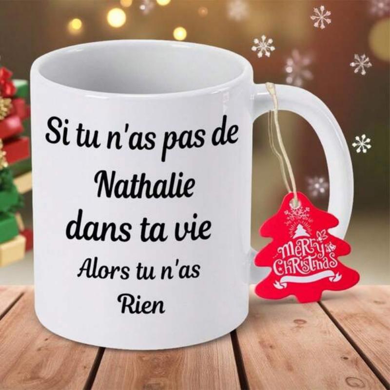 Tailorly White Ceramic 11 oz Mug - Merry Christmas Simple Elegant Featuring Festive Red Holiday Ornament Mug