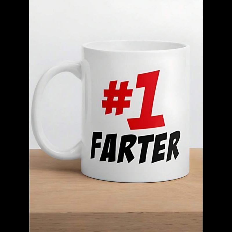 Tailorly White Ceramic 11 oz Mug - 1 Farter Bold Typography Design Printed On Glossy Mug