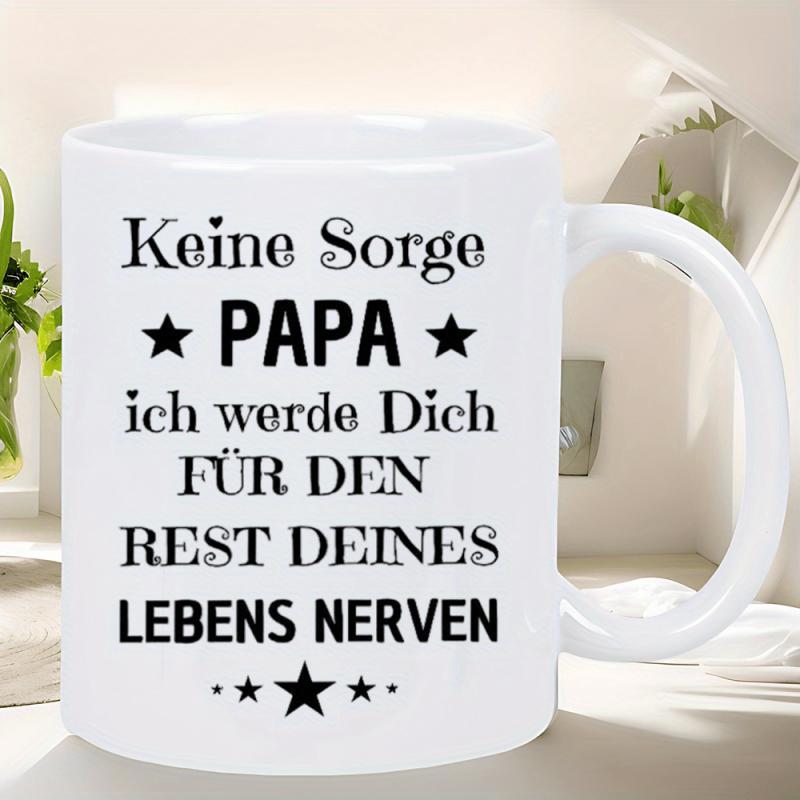 Tailorly White Ceramic 11 oz Mug - Minimalist Featuring Black Text And Small Stars Mug