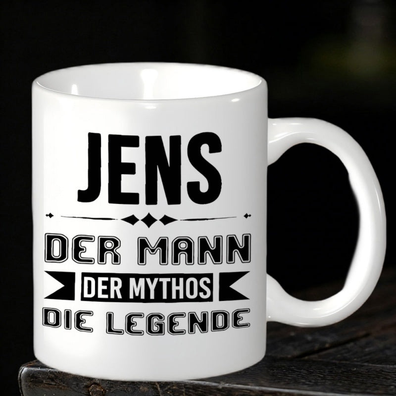 Tailorly White Ceramic 11 oz Mug - Minimalist Black Typography With Geometric Dividers And Decorative Ribbon Elements Mug