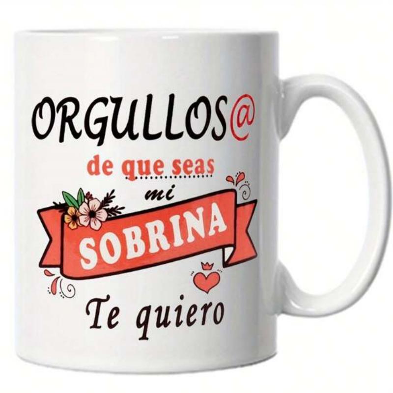 Tailorly White Ceramic 11 oz Mug - Decorated With Red Banner And Floral Heart Patterns Mug