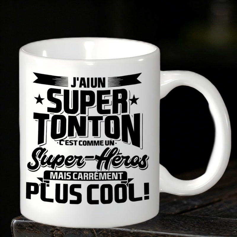 Tailorly White Ceramic 11 oz Mug - Sleek Featuring Bold Decorative Typography And Small Stars Mug