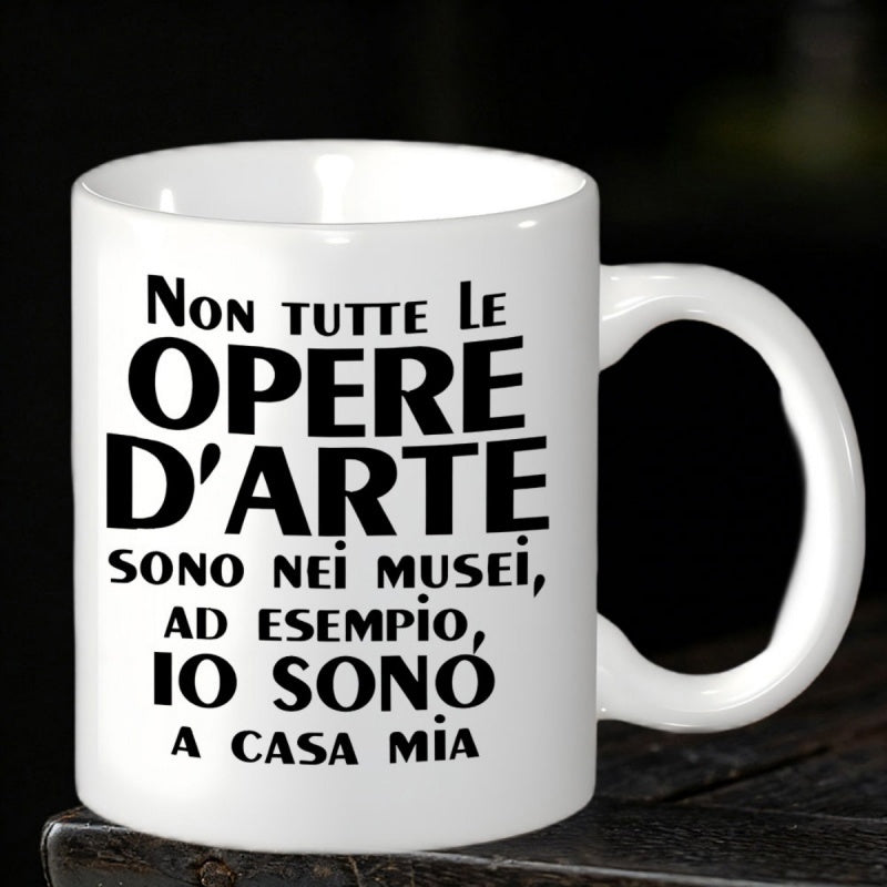 Tailorly White Ceramic 11 oz Mug - Simple White Ceramic Body Featuring Bold Minimalist Black Text Design Mug