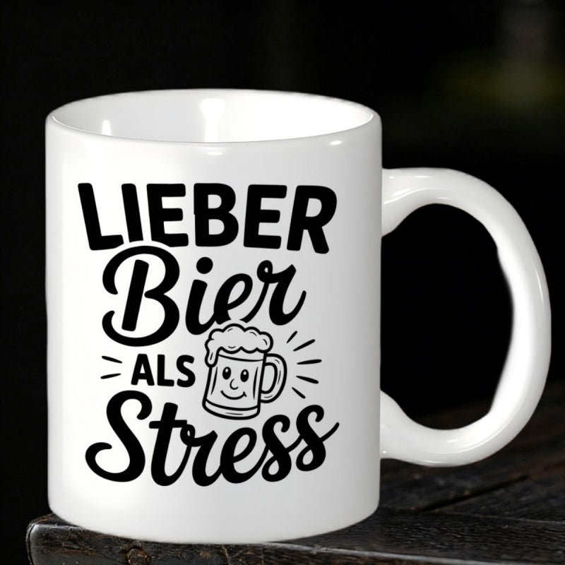 Tailorly White Ceramic 11 oz Mug - Cheerful Cartoon Illustration Of Frothy Foaming Refreshing Cold Beer Mug