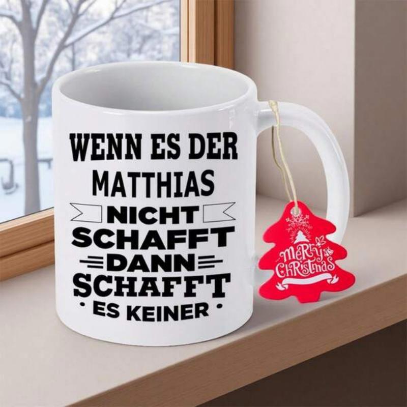Tailorly White Ceramic 11 oz Mug - Merry Christmas Clean Featuring Bold Decorative Black Font Text Mug