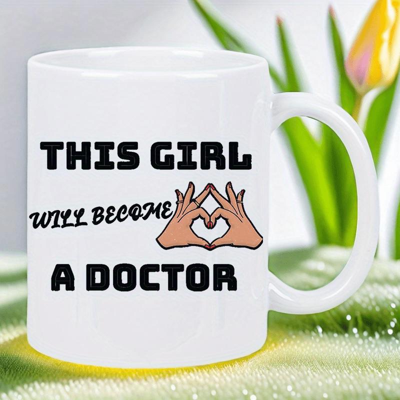 Tailorly White Ceramic 11 oz Mug - This Girl Will Become A Doctor Two Hands Forming A Heart Shape For Future Career Aspirations Hands