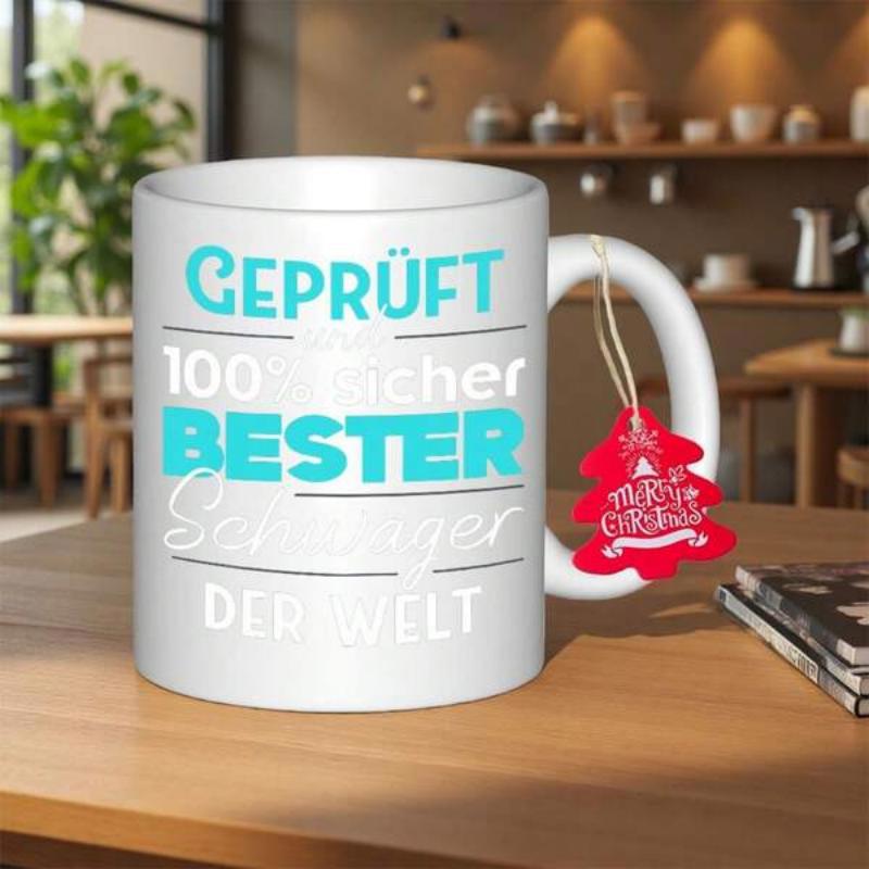 Tailorly White Ceramic 11 oz Mug - Minimalist White Ceramic Kitchenware Featuring Bold Teal And White Decorative Text Mug