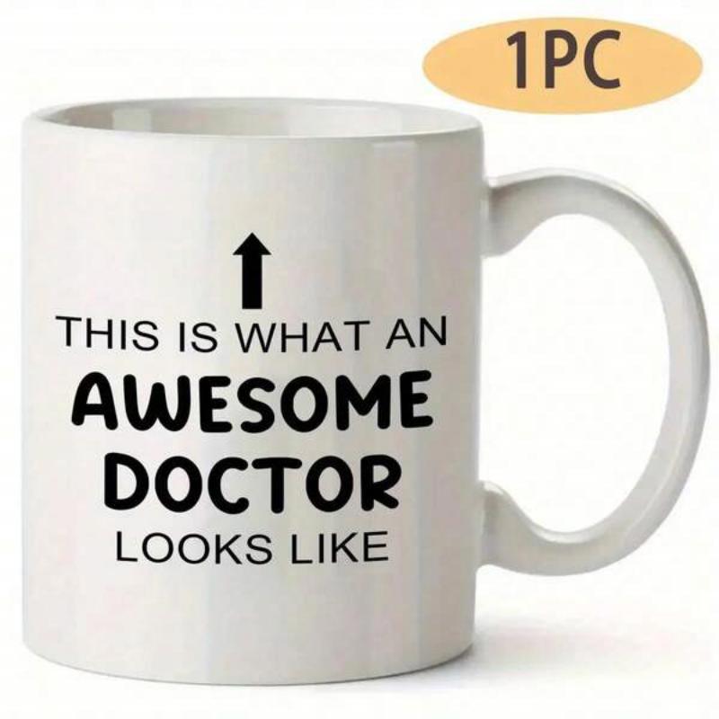 Tailorly White Ceramic 11 oz Mug - This Is What An Awesome Doctor Looks Like Minimalist Black Arrow With Bold Modern Typography On Smooth