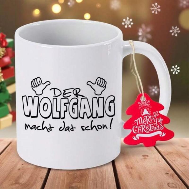 Tailorly White Ceramic 11 oz Mug - Merry Christmas Simple Black Hand Drawn Illustration With Two Pointing Thumbs Mug