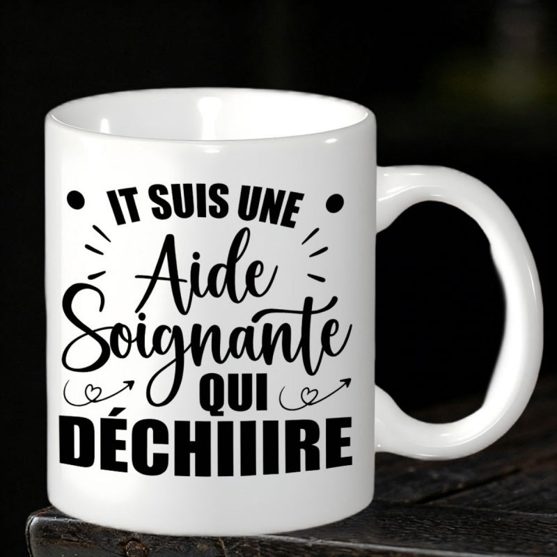 Tailorly White Ceramic 11 oz Mug - Minimalist Featuring Artistic Black Typography And Decorative Elements Mug