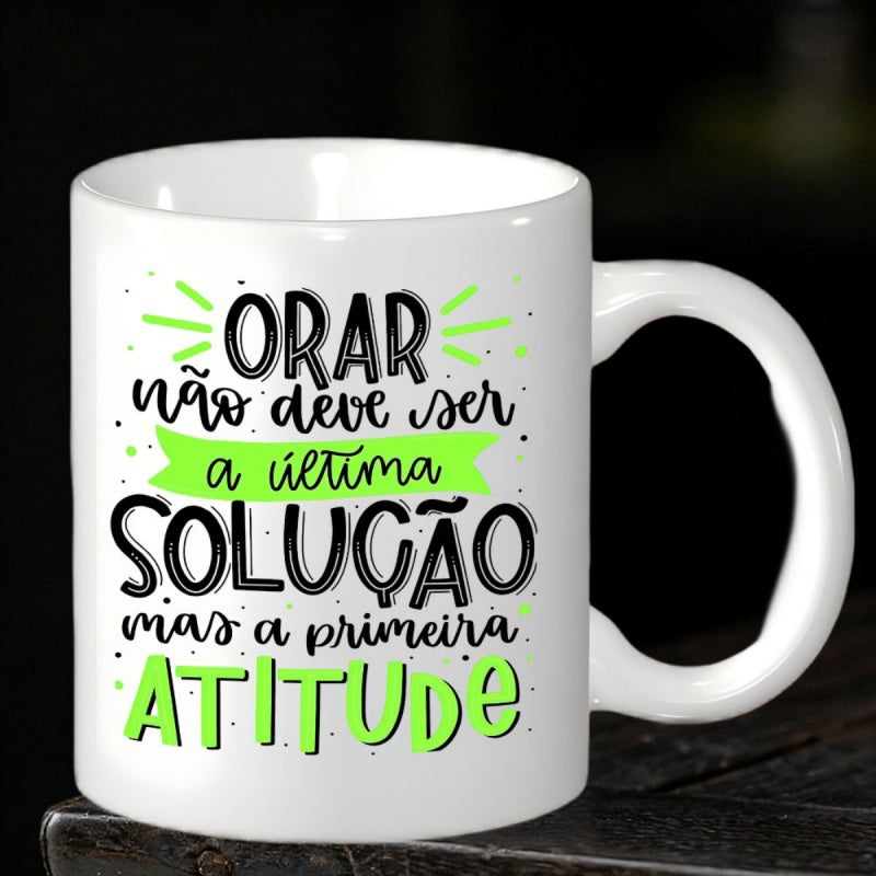 Tailorly White Ceramic 11 oz Mug - Modern Decorative Typography With Vibrant Green Ribbon And Artistic Script Message