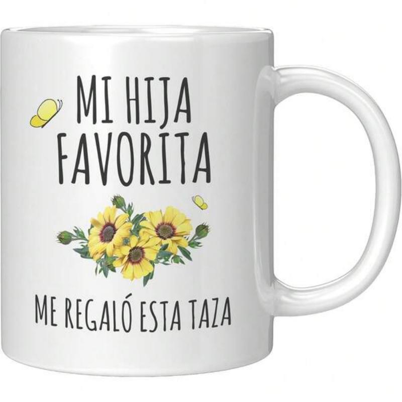 Tailorly White Ceramic 11 oz Mug - Vibrant Blooming Yellow Petals Surrounded By Lush Green Leaves And Delicate Butterfly Sunflower