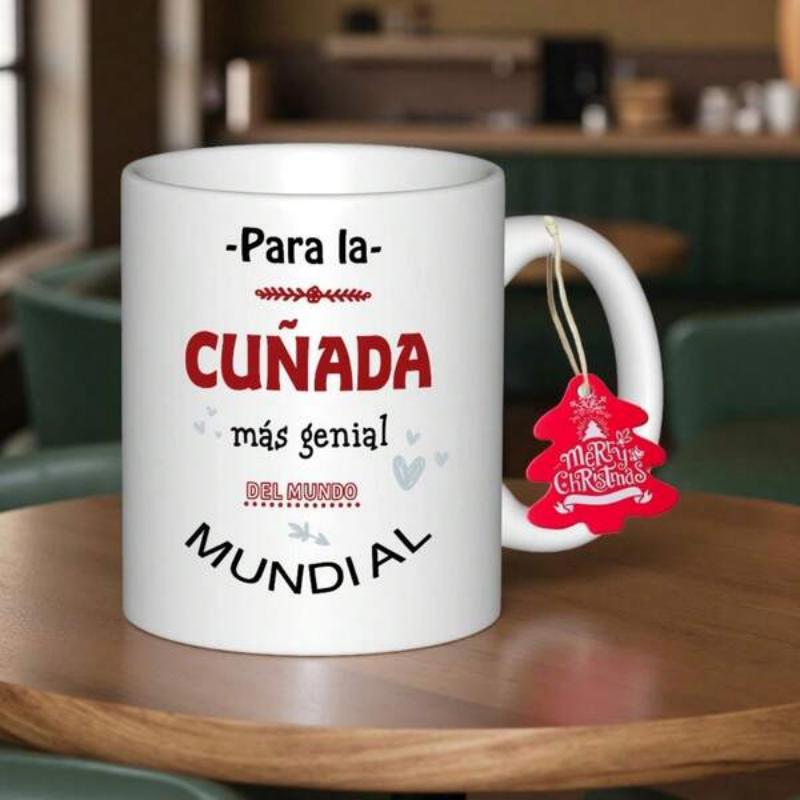 Tailorly White Ceramic 11 oz Mug - Elegant Featuring Decorative Red Text With Hearts Mug