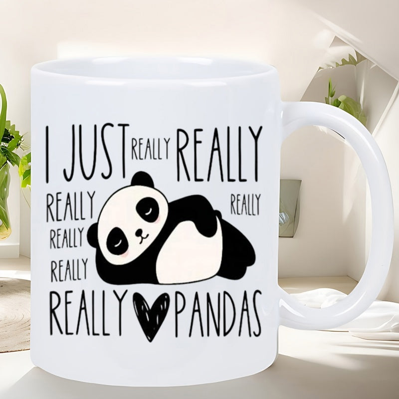 Tailorly White Ceramic 11 oz Mug - I Just Really Really Really Really Really Really Really Pandas Cute Sleeping Cartoon Character Resting Amidst Repetitive Playful