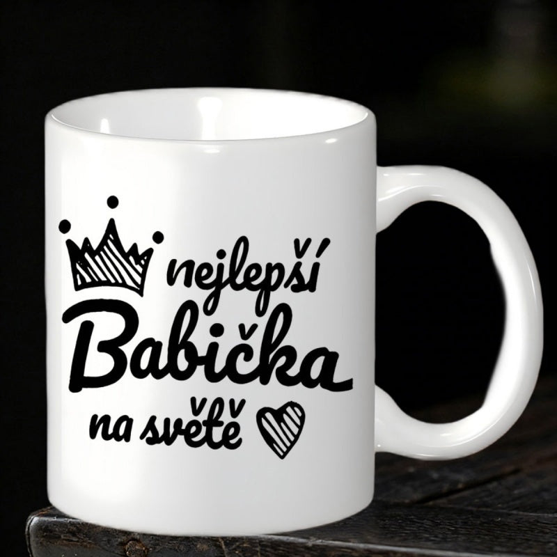 Tailorly White Ceramic 11 oz Mug - Minimalist Hand Drawn Crown And Heart Symbols On Ceramic Surface Mug