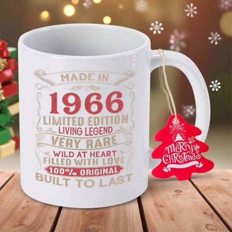 Tailorly White Ceramic 11 oz Mug - Made In 1966 Limited Edition Living Legend Vintage Decorative Scrollwork Printed On A Classic White Ceramic Birthday Mug