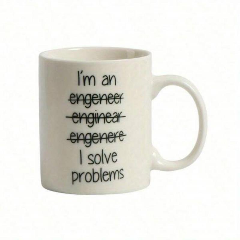 Tailorly White Ceramic 11 oz Mug - I'm An Engineer I Solve Problems Minimalist Featuring Bold Black Humorous Text Quote Mug