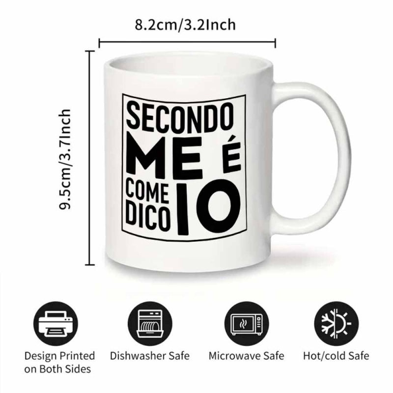 Tailorly White Ceramic 11 oz Mug - Bold Modern Typography Inside A Minimalist Square Geometric Border Design Mug