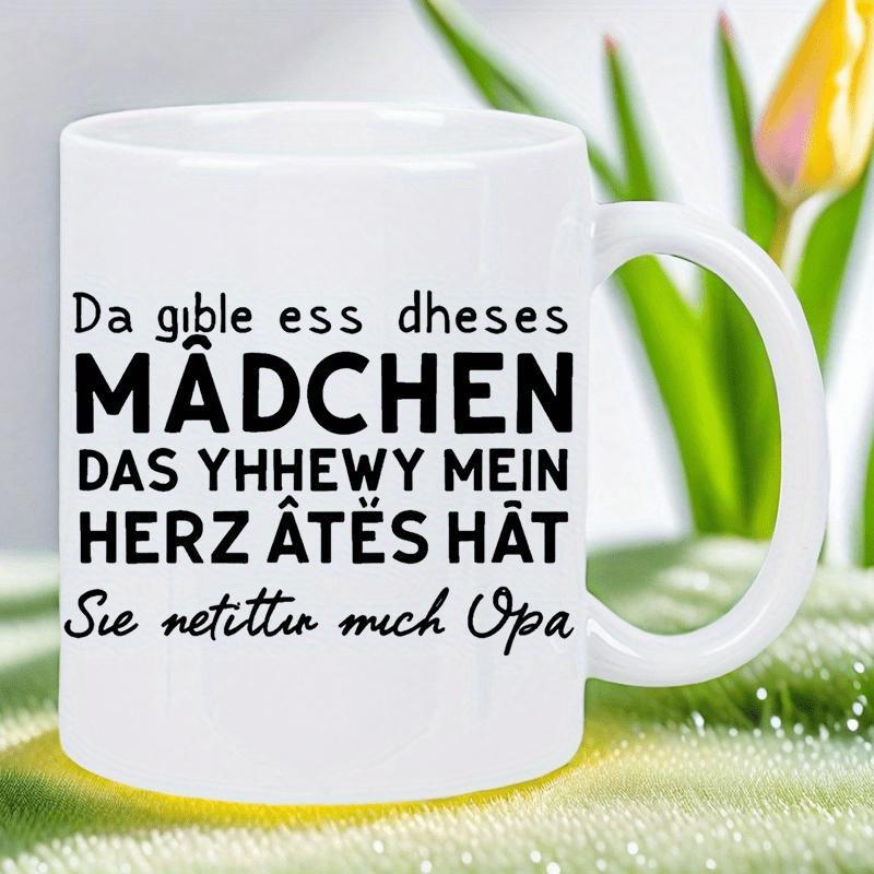 Tailorly White Ceramic 11 oz Mug - Minimalist White Ceramic Vessel With Elegant Black Script Printed Quote Mug