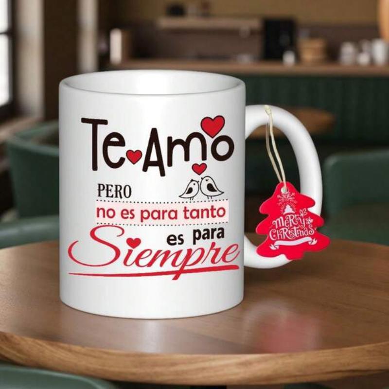 Tailorly White Ceramic 11 oz Mug - Romantic Love Symbols Featuring Dainty Birds And Tiny Red Floating Hearts Heart