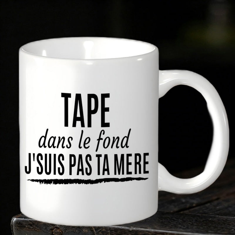 Tailorly White Ceramic 11 oz Mug - Simple Minimalist White Ceramic Coffee Drinkware With Black Hand Script Underline Mug