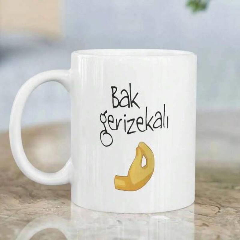 Tailorly White Ceramic 11 oz Mug - Expressive Yellow Illustration With Pinched Fingers In A Minimalist Style Hand