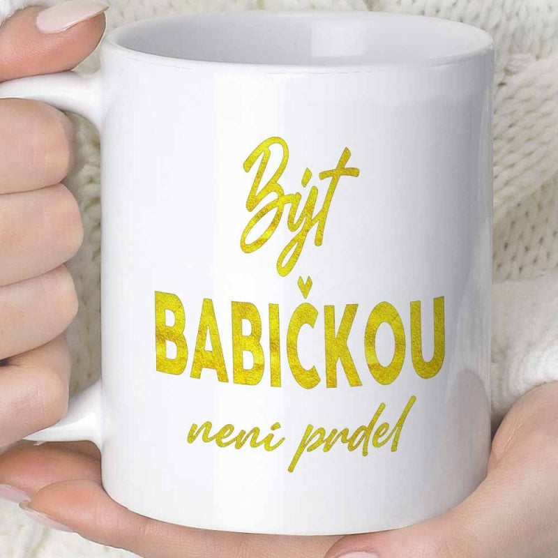 Tailorly White Ceramic 11 oz Mug - Golden Textured Elegant Script And Bold Lettering With Small Heart Typography