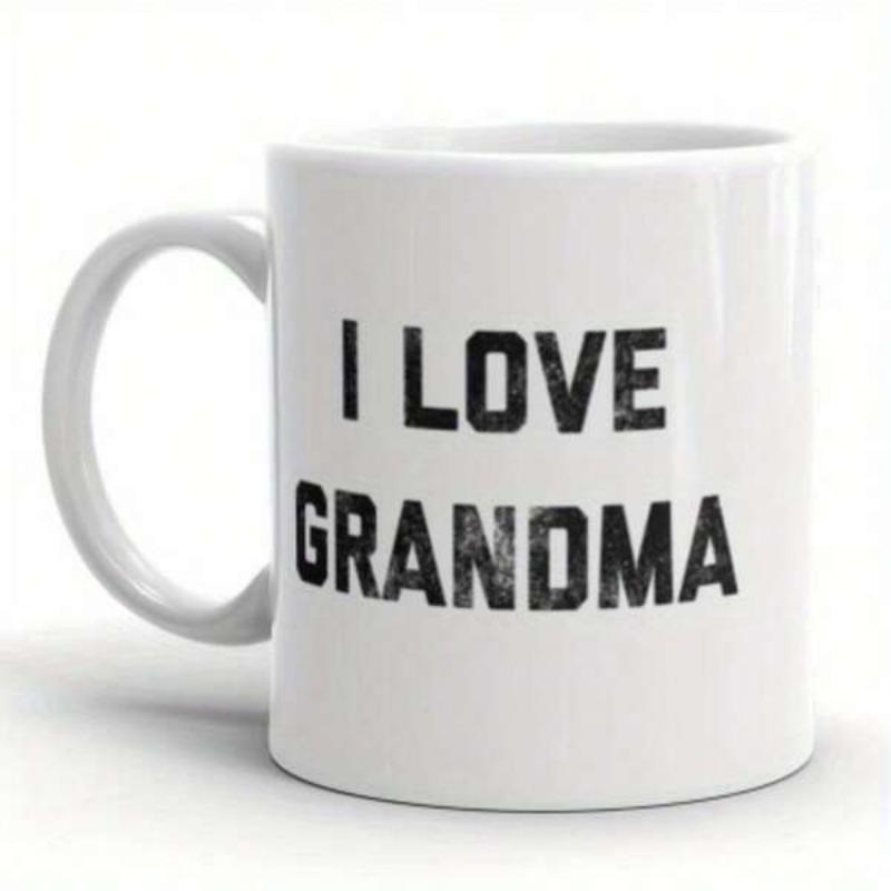 Tailorly White Ceramic 11 oz Mug - I Love Grandma Simple Distressed Black Typeface On A Clean White Surface Mug