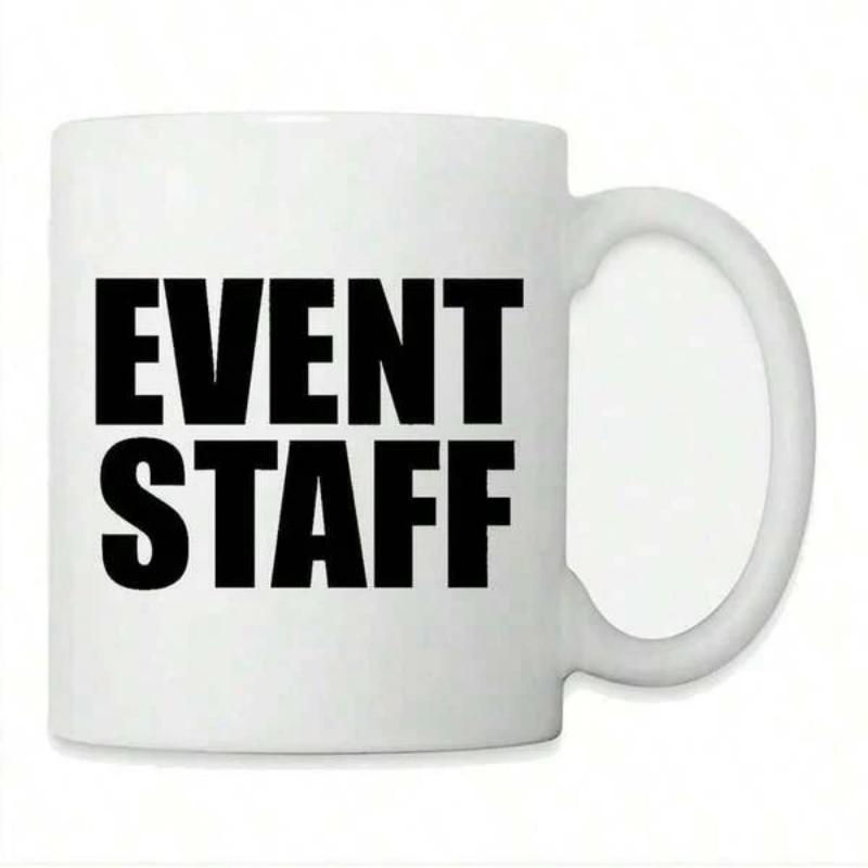 Tailorly White Ceramic 11 oz Mug - Event Staff Simple Featuring Bold Black Typography Printed Centrally Mug