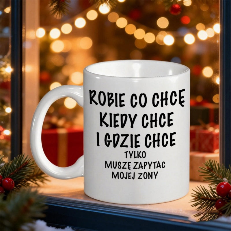 Tailorly White Ceramic 11 oz Mug - Minimalist White Ceramic Kitchenware With Bold Black Lettering For Coffee Drinking Mug