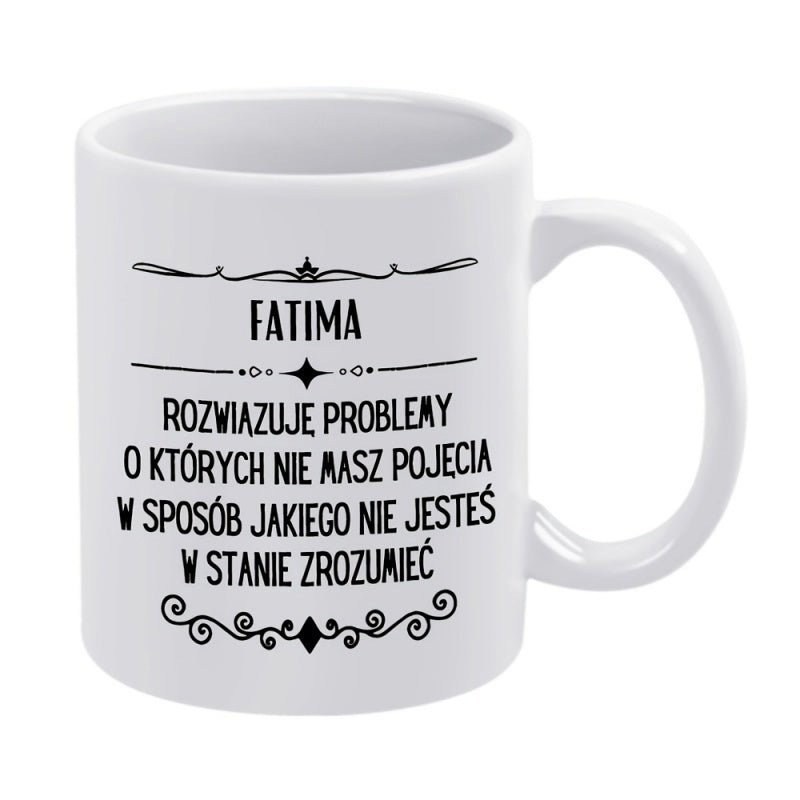 Tailorly White Ceramic 11 oz Mug - Minimalist Black Typography Featuring Elegant Flourishes And Decorative Swirls Pattern
