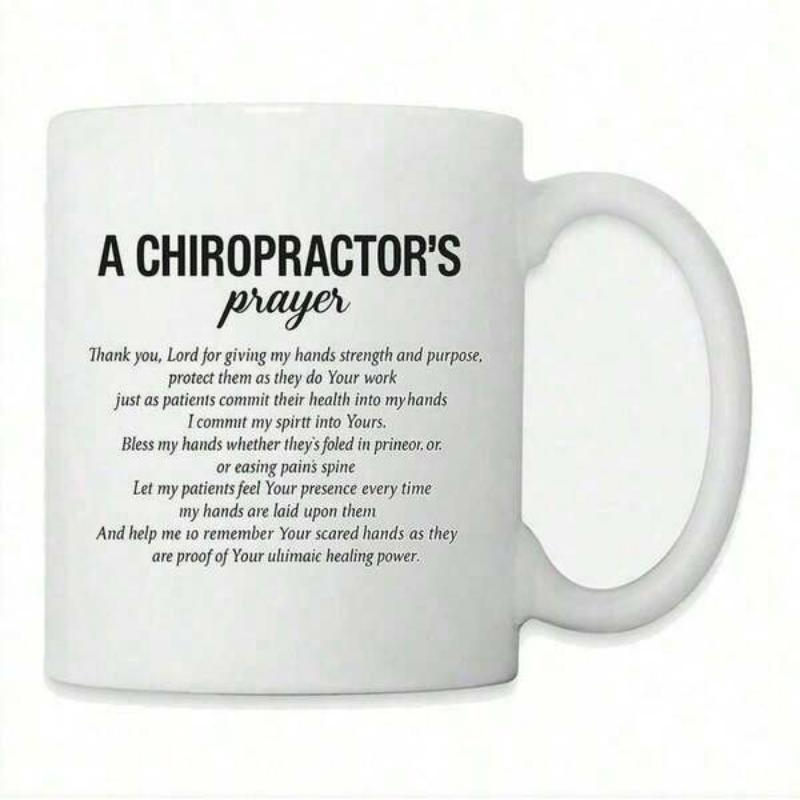 Tailorly White Ceramic 11 oz Mug - A Chiropractors Prayer Minimalist Black Lettering Set Against A Polished And Pristine Surface Prayer