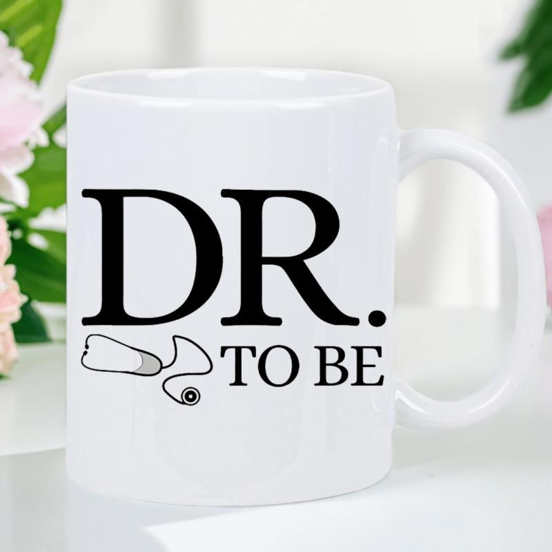 Tailorly White Ceramic 11 oz Mug - Dr To Be Minimalist Line Drawing Of Medical Equipment Featuring A Professional Style Stethoscope