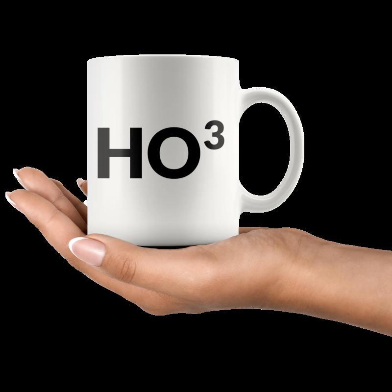 Tailorly White Ceramic 11 oz Mug - Ho3 Minimalist White Ceramic With Bold Black Mathematical Festive Lettering Mug