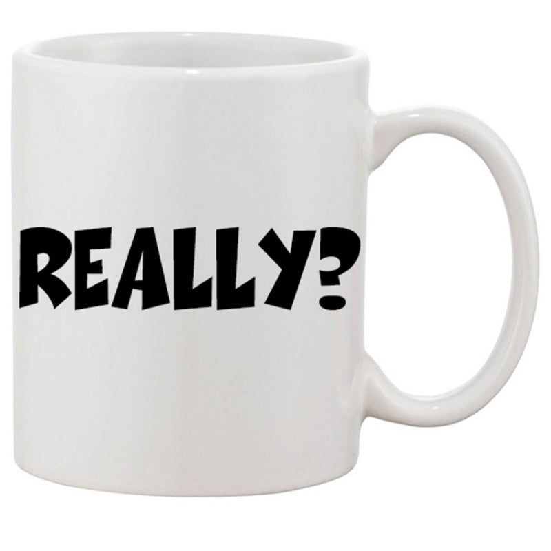 Tailorly White Ceramic 11 oz Mug - Really Minimalist White Ceramic Vessel With Smooth Glossy Finish And Handle Mug