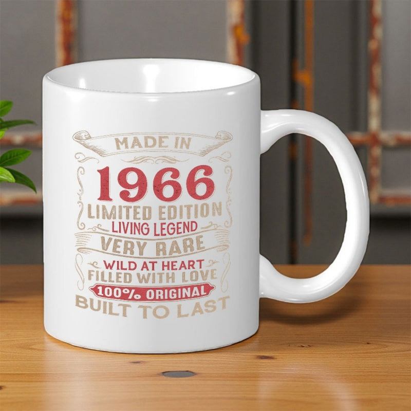 Tailorly White Ceramic 11 oz Mug - Made In 1966 Limited Edition Living Legend Very Rare Wild At Heart Filled With Love 100% Original Built To Last Elegant Vintage