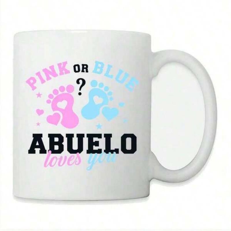 Tailorly White Ceramic 11 oz Mug - Pink Or Blue Loves You Tiny Pink And Blue Infant Feet Marked With Small Hearts Footprint