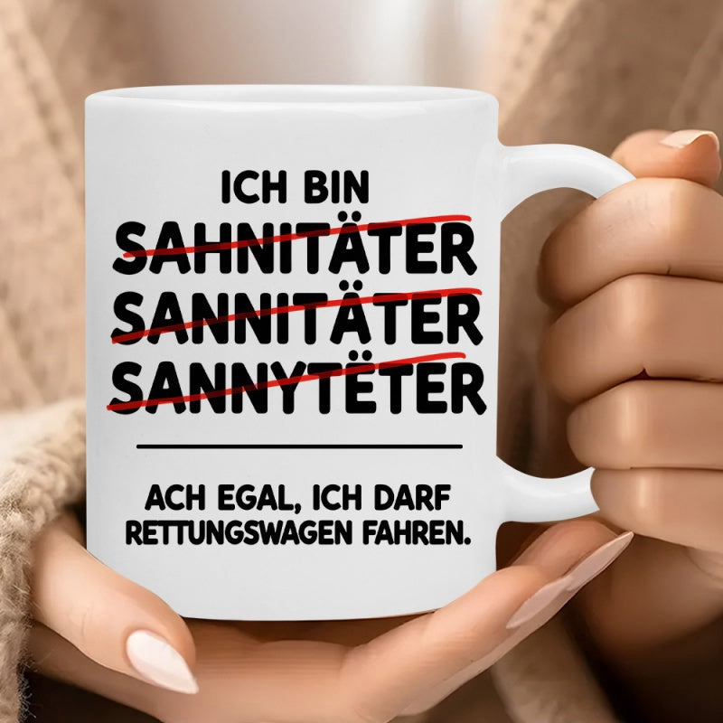 Tailorly White Ceramic 11 oz Mug - Minimalist Design Featuring Humorous Bold Text With Red Strikethrough Lines Mug