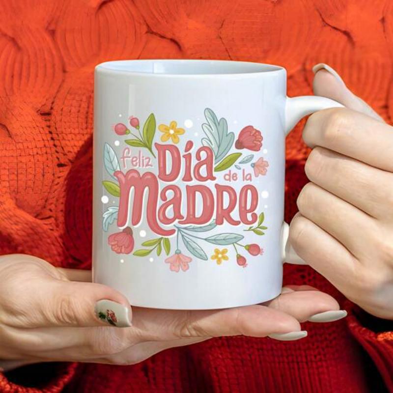 Tailorly White Ceramic 11 oz Mug - Elegant Colorful Blossoms And Lush Green Leaves Arranged In Artistic Design Mug