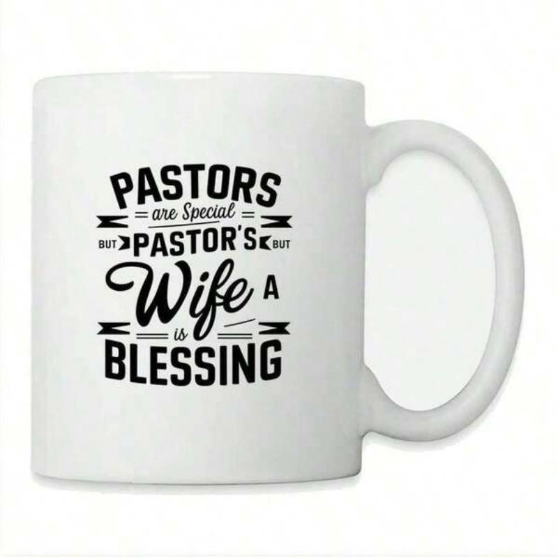 Tailorly White Ceramic 11 oz Mug - Pastors Are Special But Pastors Wife Is A Blessing Minimalist Black Typography Featuring Elegant Script And Bold Block Letters