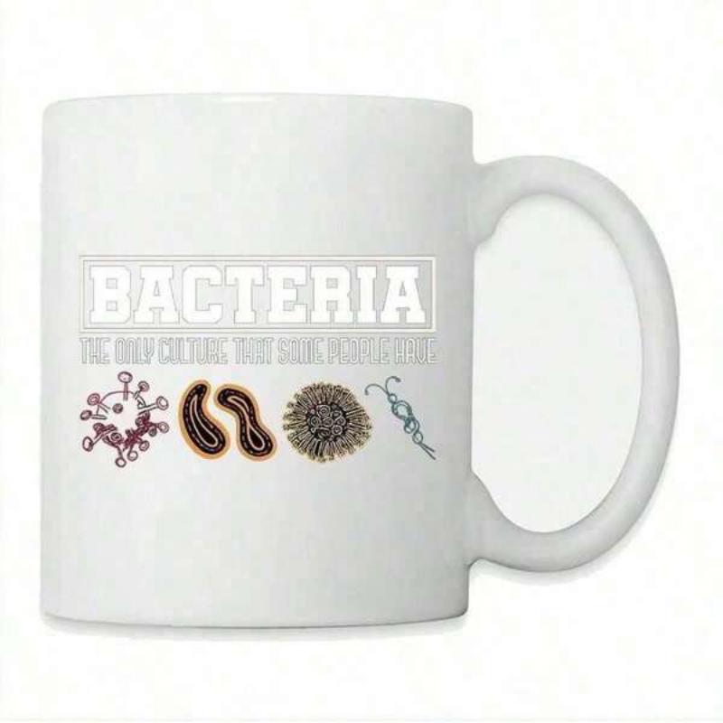 Tailorly White Ceramic 11 oz Mug - Bacteria Scientific Illustrations Of Microorganisms Featuring Diverse Biological Cell Structures Bacteria