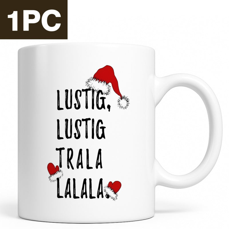Tailorly White Ceramic 11 oz Mug - Red Santa Hat With Matching Mittens For A Festive Holiday Season Mug