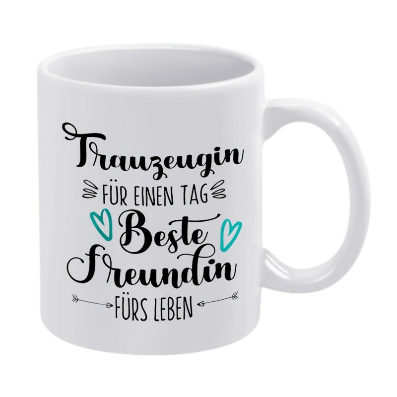 Tailorly White Ceramic 11 oz Mug - Clean White Ceramic Decorative Vessel With Artistic Script And Small Hearts Mug