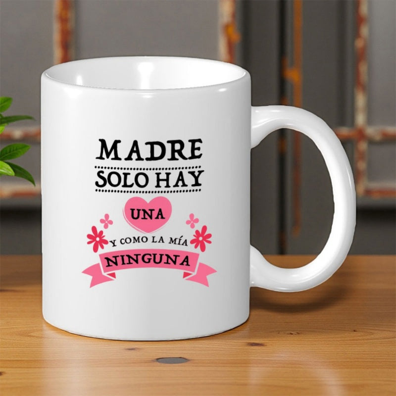 Tailorly White Ceramic 11 oz Mug - Elegant Pink Heart Surrounded By Delicate Flowers And Decorative Ribbon Heart