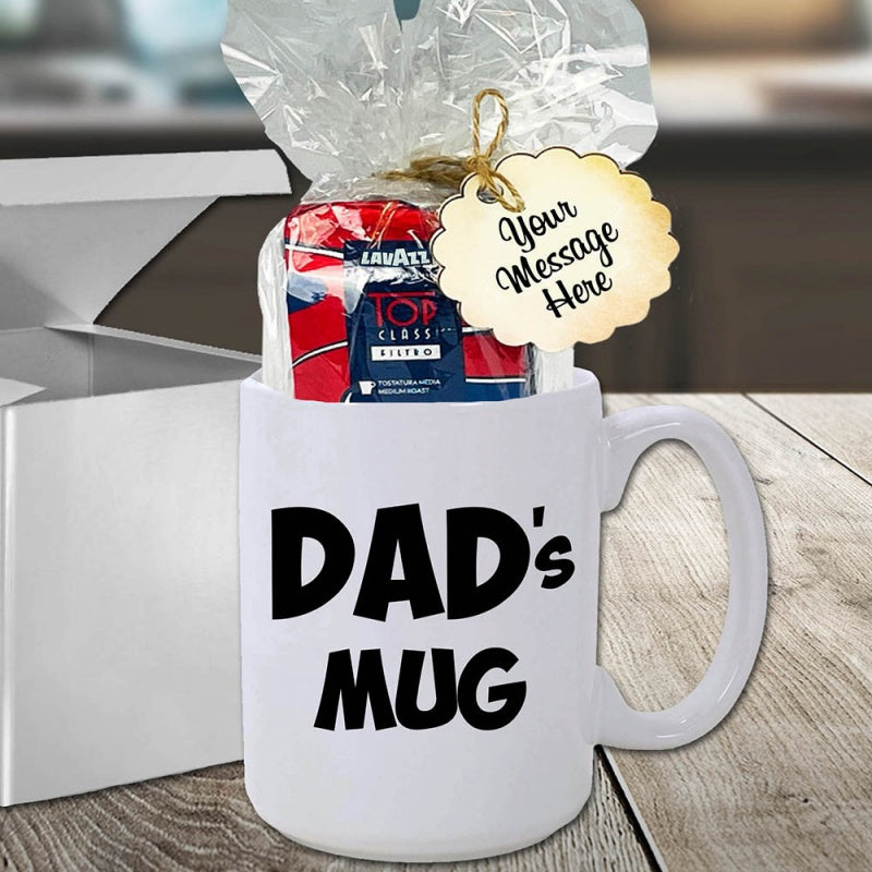 Tailorly White Ceramic 11 oz Mug - Dads Mug Bold Typography Printed On Plain Handle Mug