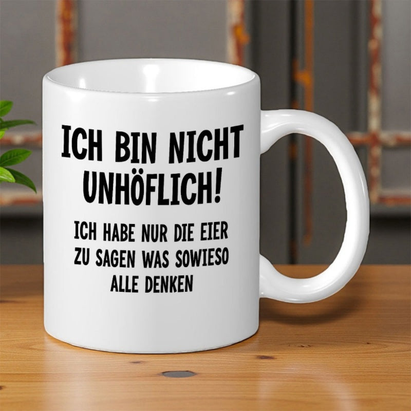 Tailorly White Ceramic 11 oz Mug - Sleek Clean White Surface With Bold Black Sarcastic Statement Text Mug